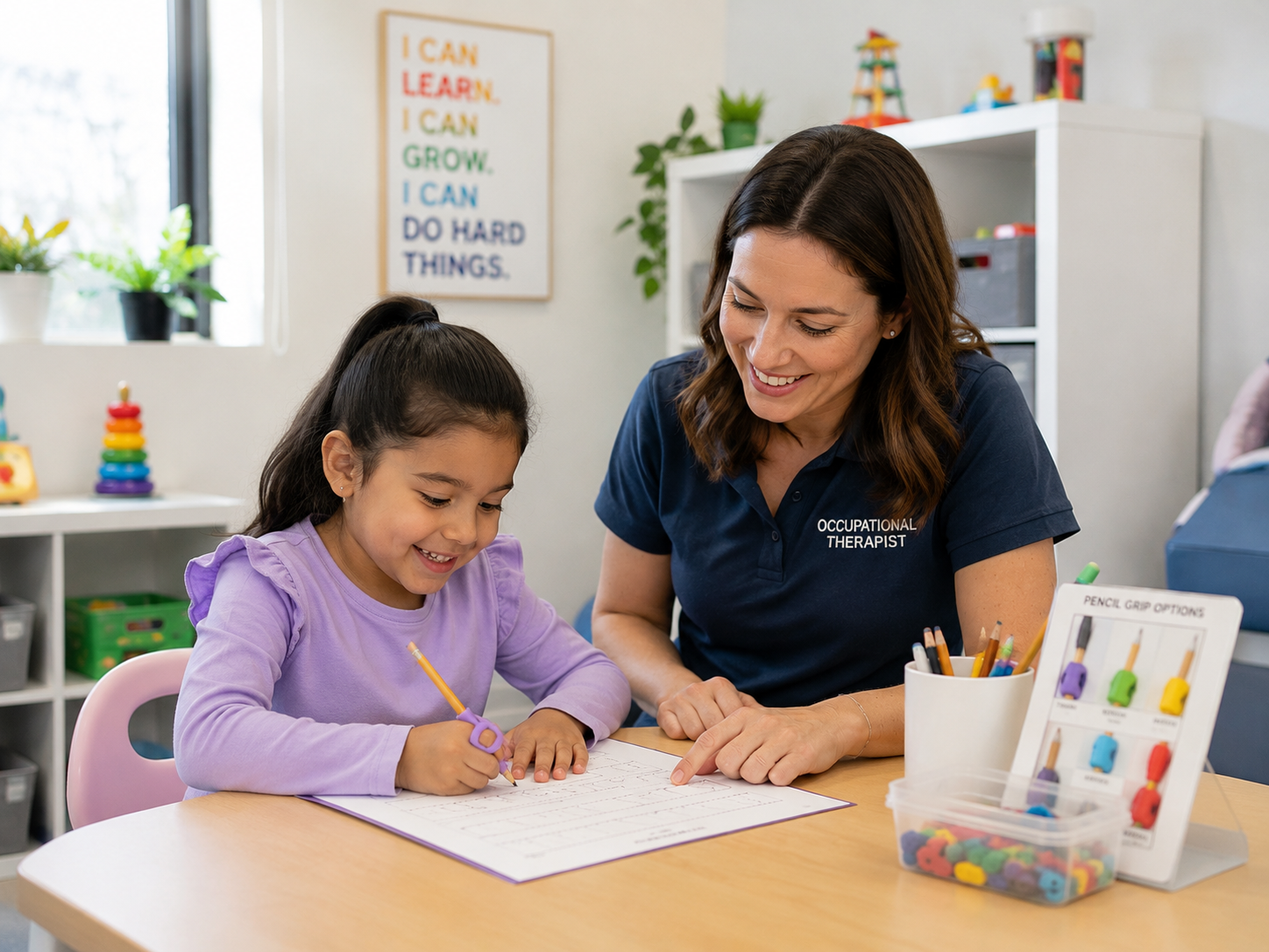 Occupational therapist in a session with a client